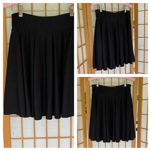 INC Black Stretch Jersey Knit Pleated Mini Skirt SZ SP